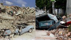 A la izquierda, una imagen del terremoto de 1985 en México. A la derecha, una del sismo en 2017