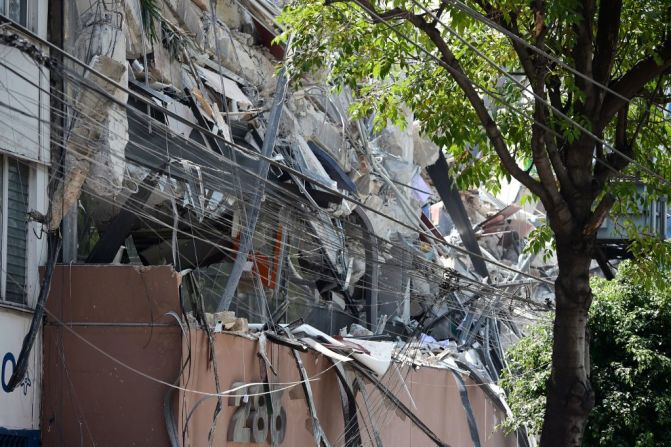 Uno de los edificios que colapsó en Ciudad de México durante el sismo de este 19 de septiembre.