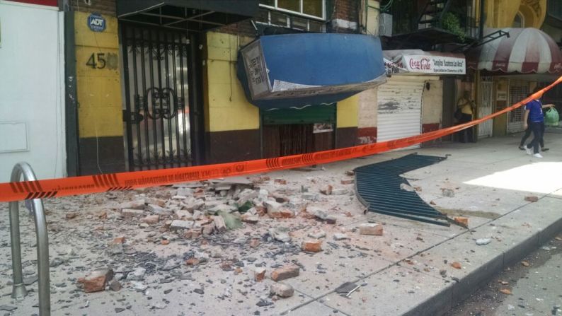 Escombros en Ciudad de México, producto del terremoto.