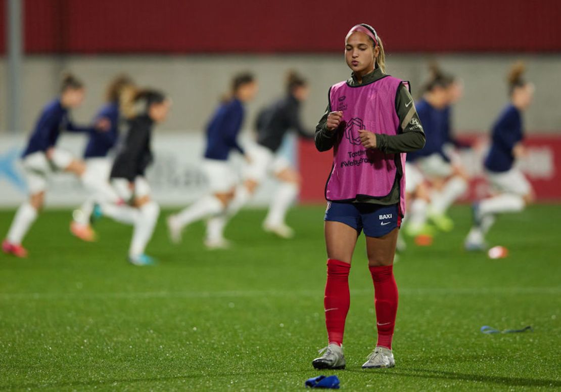 Deyna Castellanos, jugadora venezolana del Atlético de Madrid, de España.