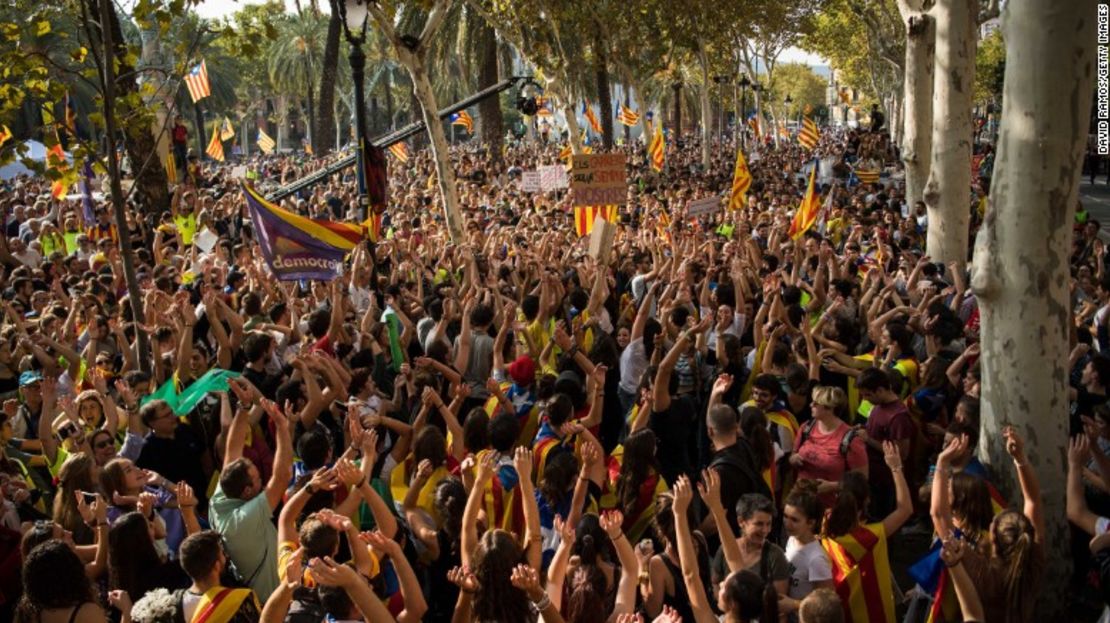 Protesta de separatistas ante el máximo tribunal español.