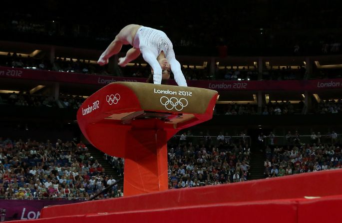 McKayla Maroney compite en salto de caballo durante los Juegos Olímpicos de Londres 2012 el 5 de agosto de 2012. Crédito: Ronald Martinez / Getty Images.