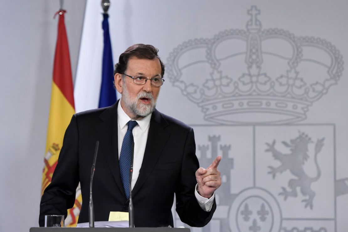 El presidente del gobierno español, Mariano Rajoy, durante la conferencia de prensa en la que anunció las medidas propuestas para aplicar el Artículo 155 en Cataluña.