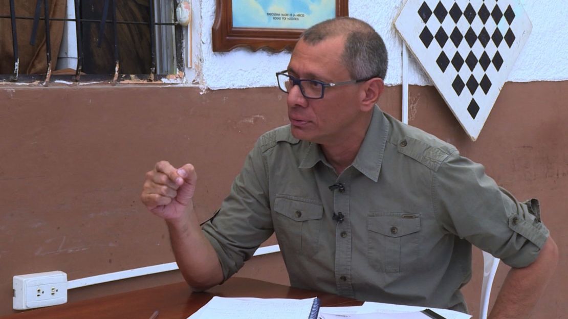 Jorge Glas durante la entrevista con Ana María Cañizares desde la cárcel.