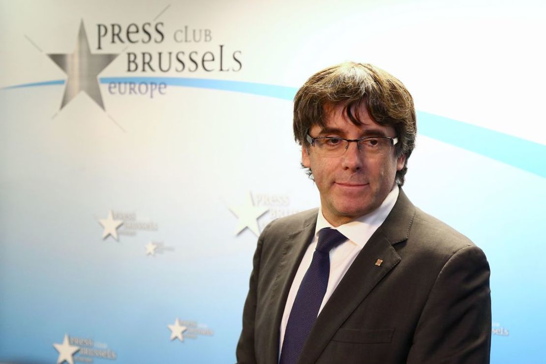 El destituido presidente de Cataluña Carles Puigdemont en el Press Club in Bruselas, el 31 de octubre de 2017.