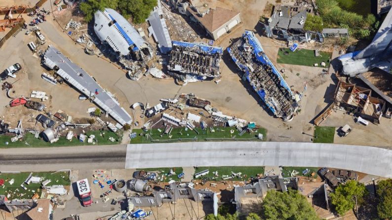 Esta foto es de Universal Studios, en Los Ángeles. Antes de ser fotógrafo aéreo, Prensena trabajó en Hollywood, administrando la propiedad de una celebridad.