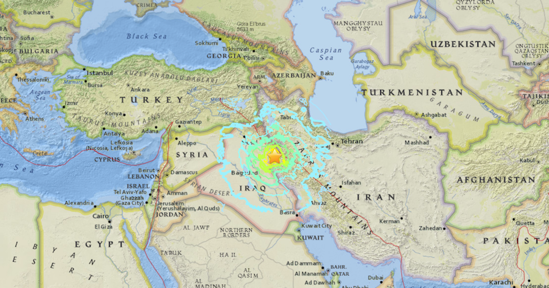 El epicentro del sismo se ubicó en la frontera entre Iraq e Irán.