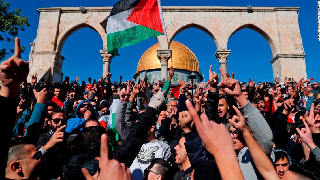 Una protesta contra el reconocimiento de Trump de Jerusalén como la capital de Israel en la ciudad antigua.