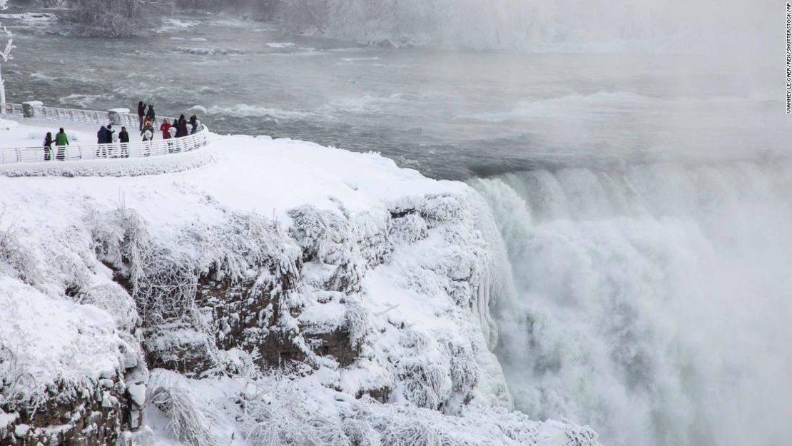 Así se ven las cataratas del Niágara durante esta ola de frío.