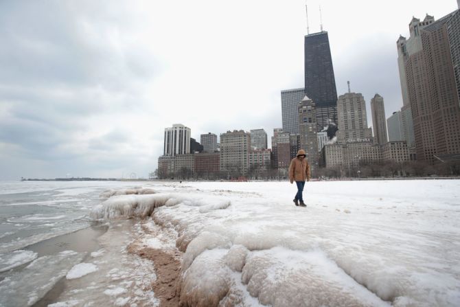 En Chicago, así se vieron las calles este 3 de enero.