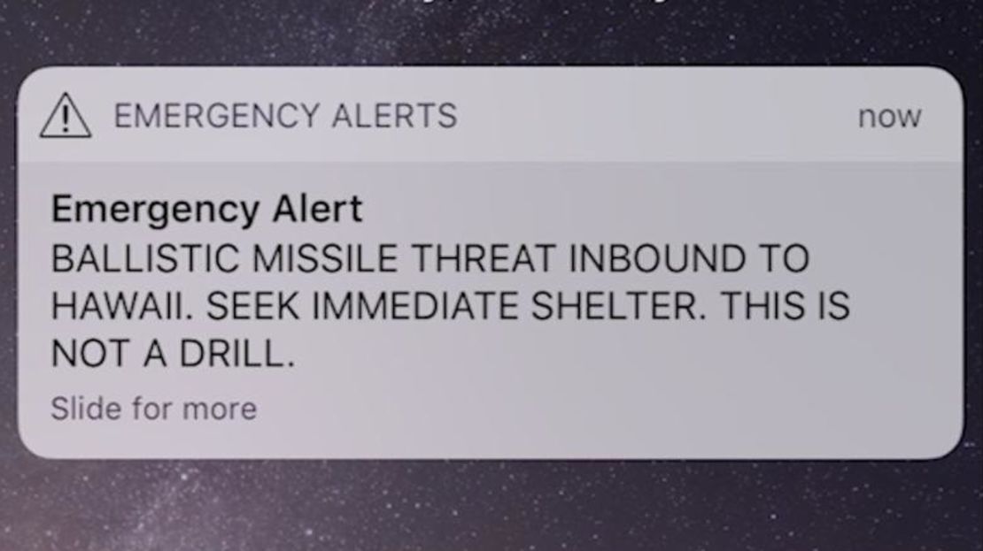 La alerta decía que un misil se dirigía a Hawai. Resultó ser una falsa alarma.