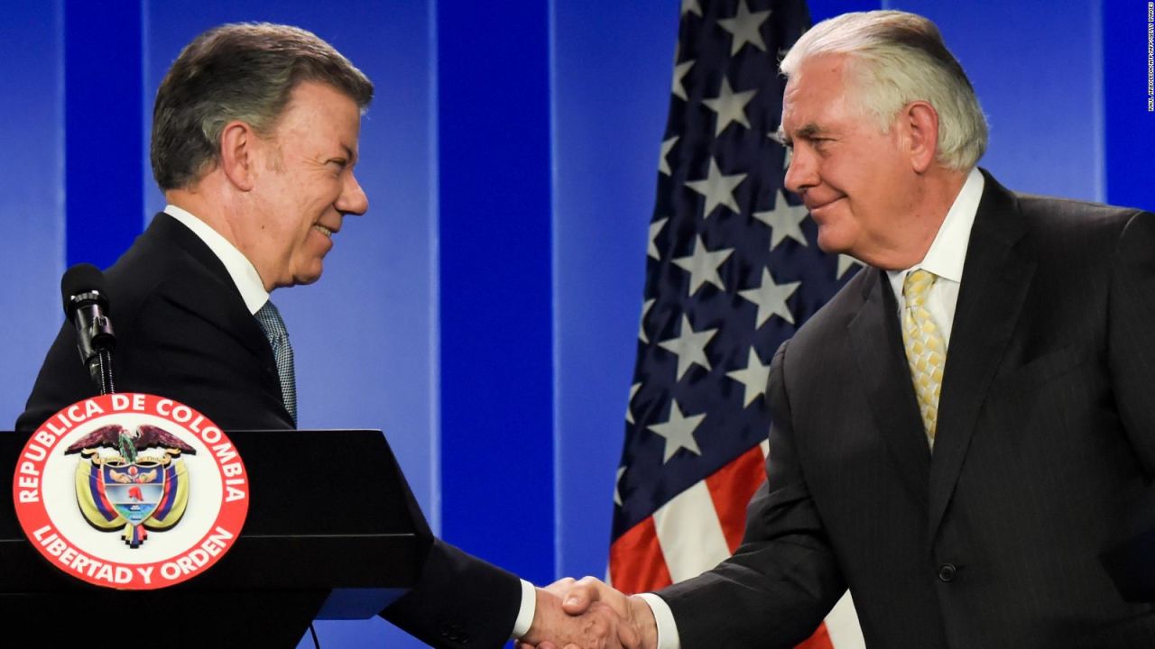 CNNE 490550 - juan manuel santos y rex tillerson colombia