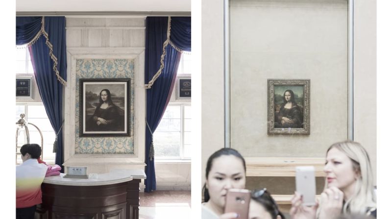 ¿Adivinas cuál es la verdadera Mona Lisa?: Prost descubrió a Tianducheng a través del video musical de "Gosh", del músico Jamie xx. En esta foto la réplica de la Mona Lisa en Tianducheng está a la izquierda y a la derecha la Mona Lisa “verdadera”.