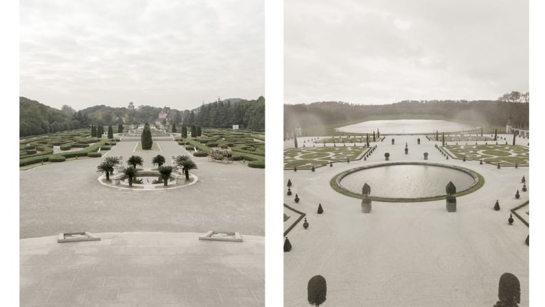 Representación multifacética: Tianducheng es una réplica a gran escala. “Hay tres elementos en este lugar: la Torre Eiffel, luego están los grandes edificios Haussmann y luego hay una réplica del jardín de Versalles”, explicó Prost. En la foto: a la izquierda, la réplica de Versalles de Tianducheng y a la derecha el Versalles “real”.