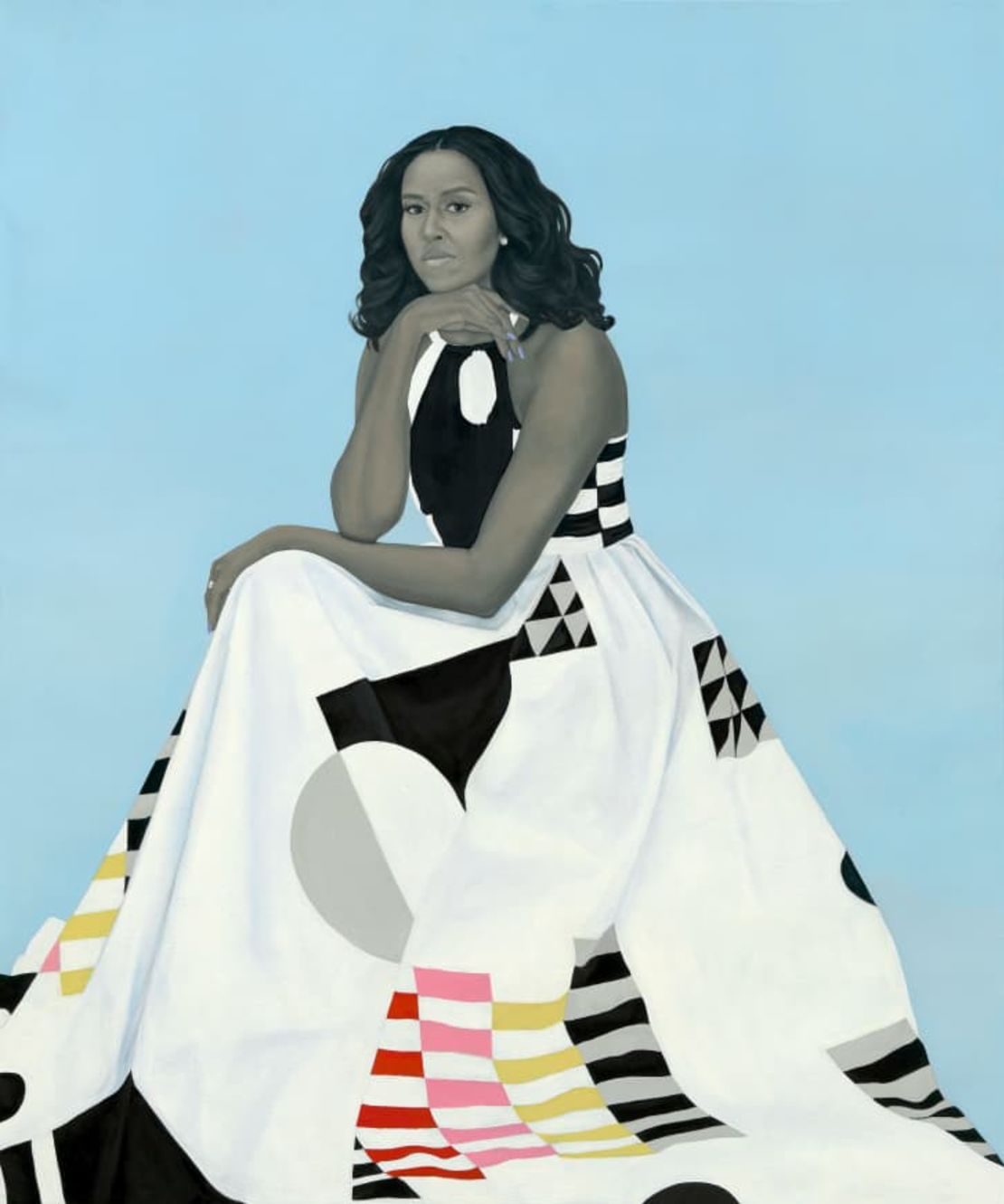 Retrato de la exprimera dama de Estados Unidos, Michelle Obama por la artista Amy Sherald.