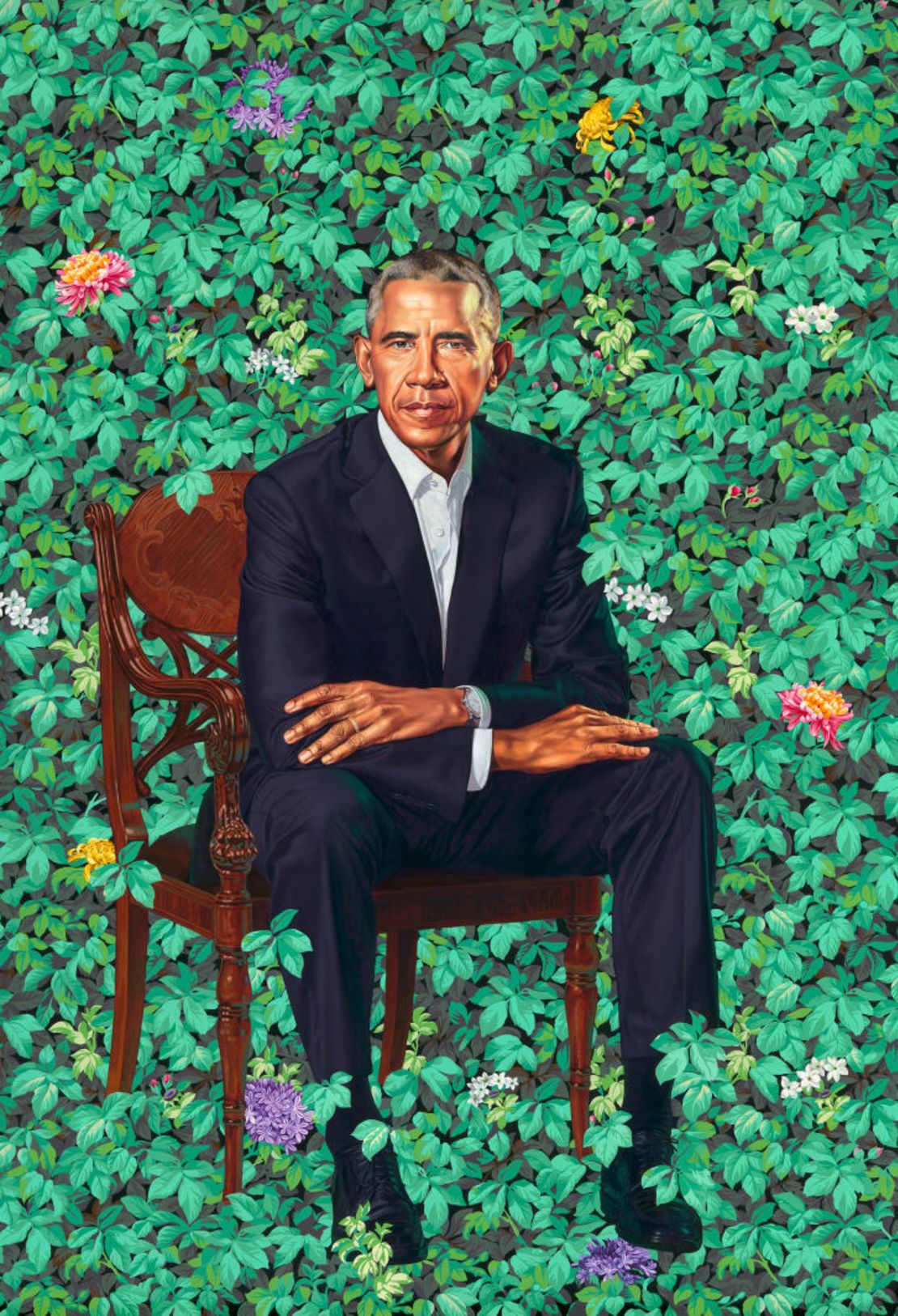 Retrato del expresidente Barack Obama por Kehinde Wiley.