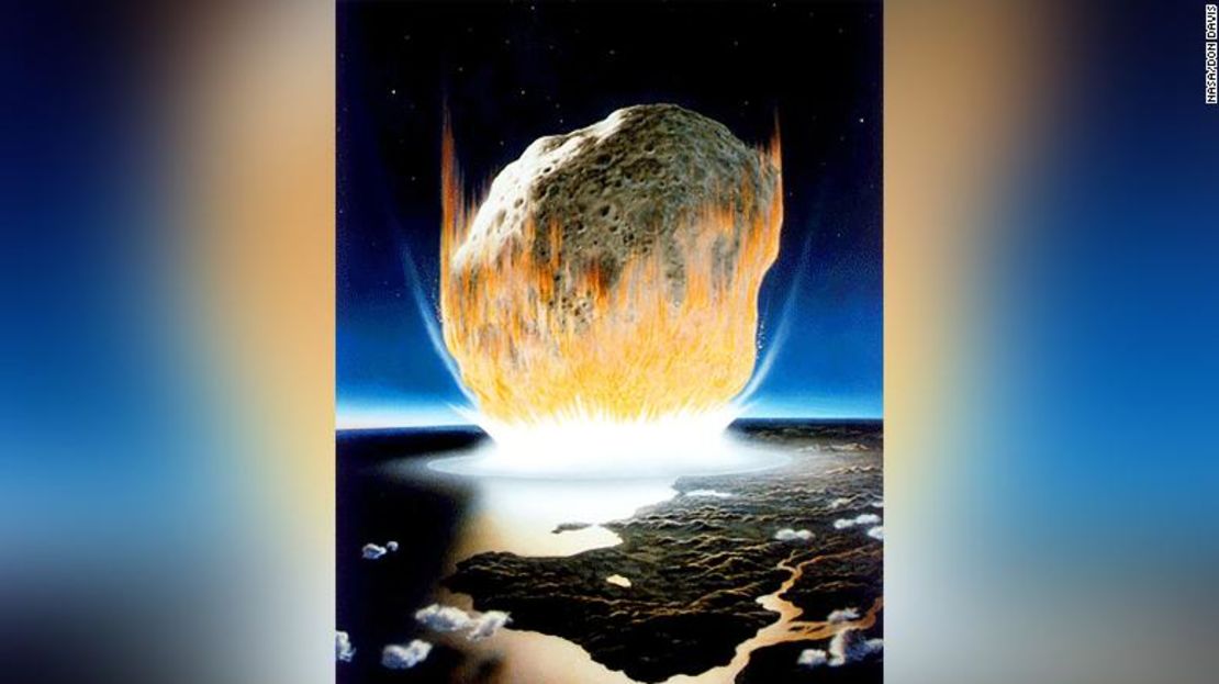 Interpretación de artista del asteroide que mató a los dinosaurios.