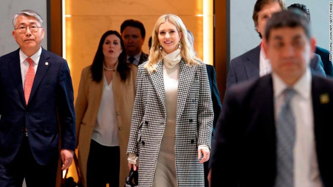 Ivanka Trump, la hija del presidente de EE.UU. Donald Trump, llegó al Aeropuerto Internacional de Incheon en Corea del Sur este 23 de febrero, antes de la clausura de los Juegos Olímpicos de Invierno 2018.