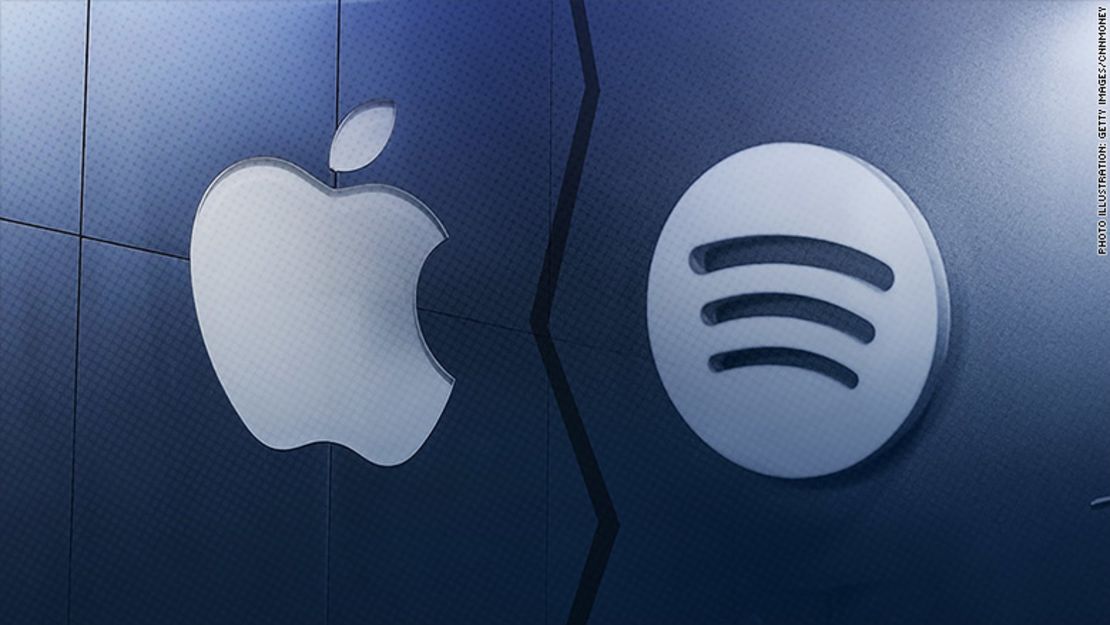 Apple y Spotify compiten en el mundo del streaming de audio.