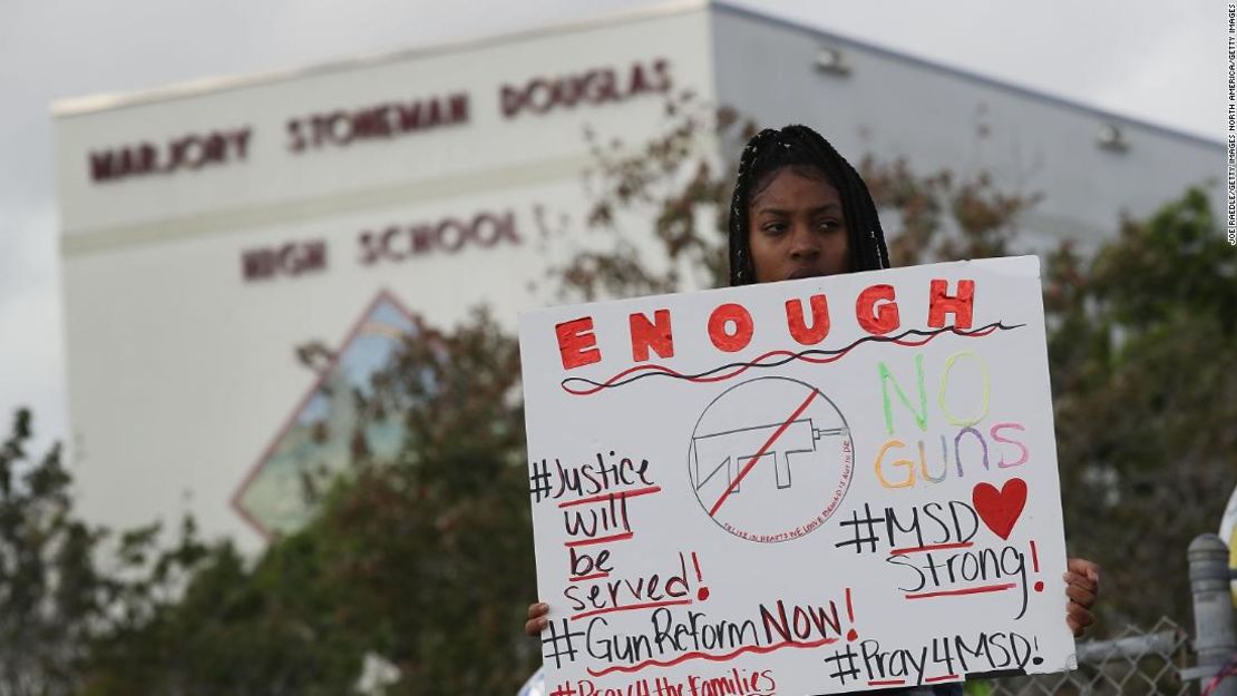 Manifestación por un mayor control de armas. Parkland, Florida.