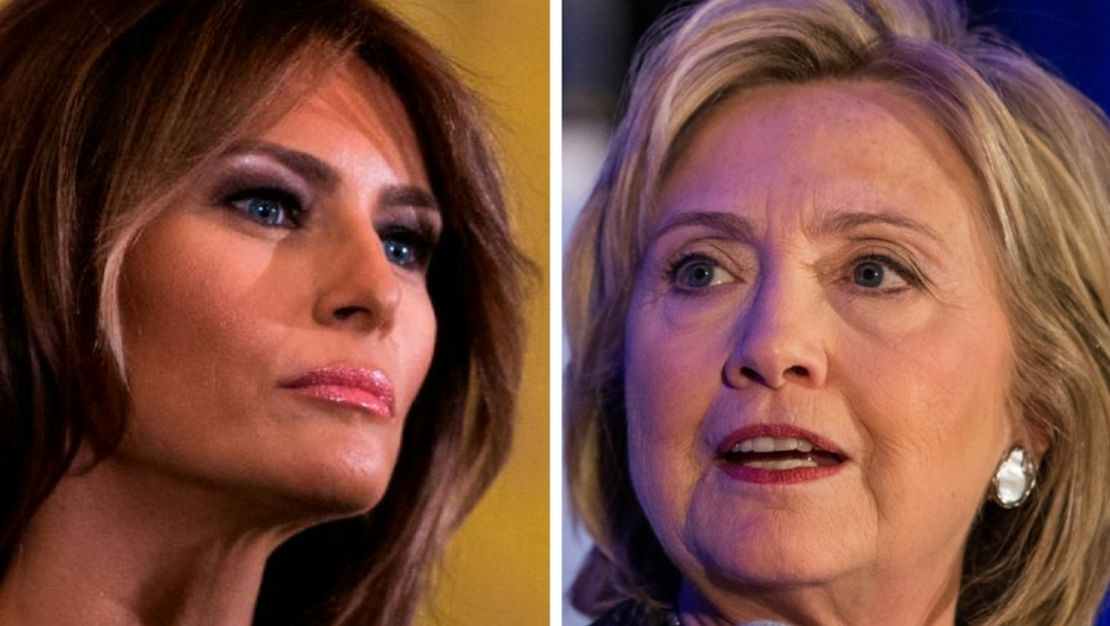 Melania Trump y Hillary Clinton, en fotos de archivo.