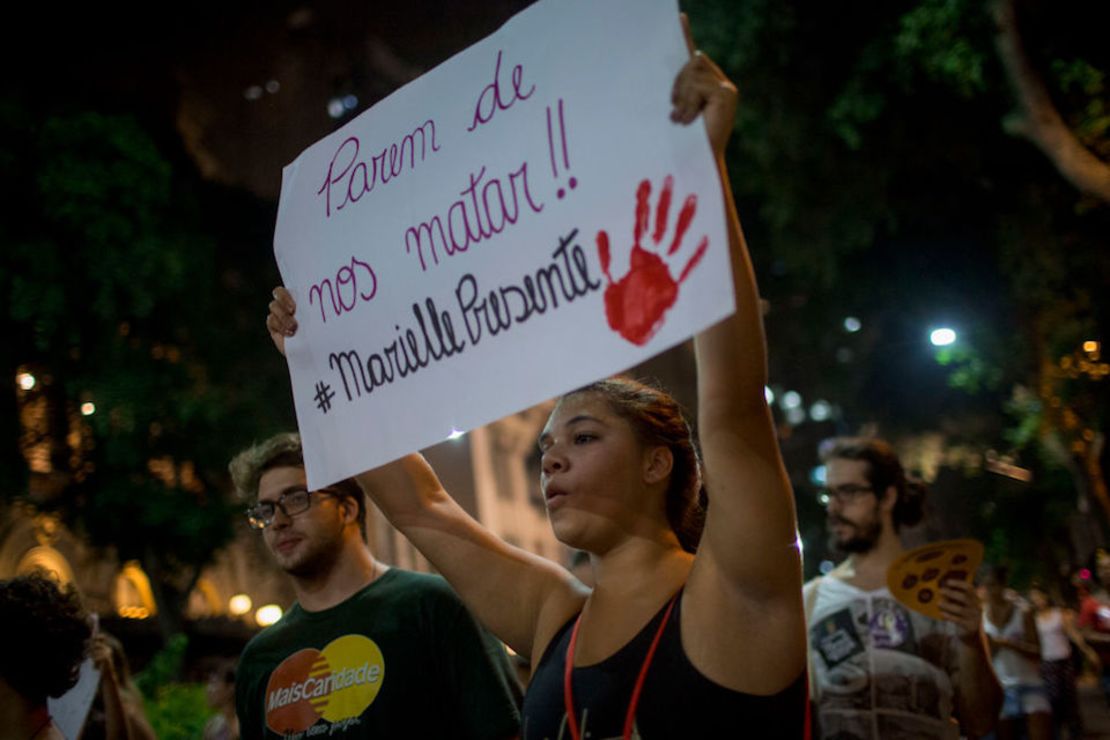 Protestas en Brasil por la muerte de Marielle Franco.