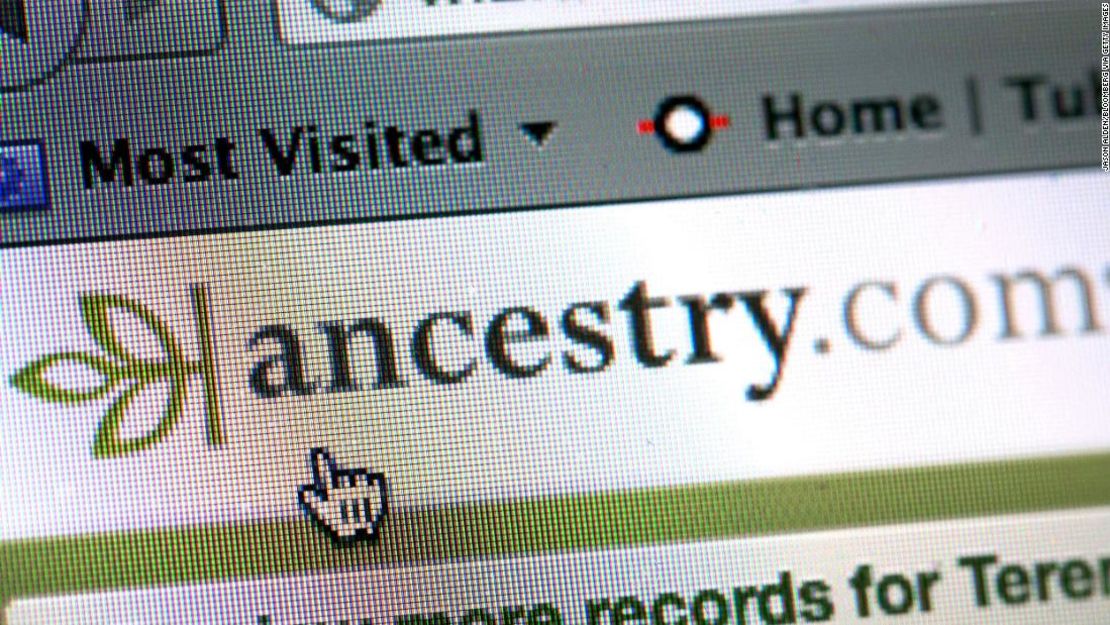 La portada de Ancestry.com, la página web que confirmó la paternidad del médico. Sin embargo, la justicia de Estados Unidos dará el veredicto final.