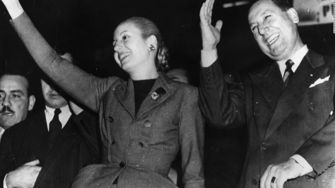 Eva Perón junto a Juan Domingo Perón.