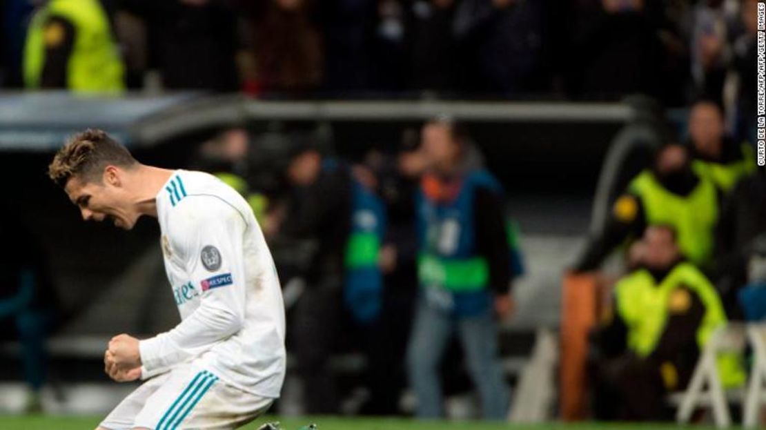 Ronaldo celebra la clasificación del Real Madrid a la semifinal de la Champion League.