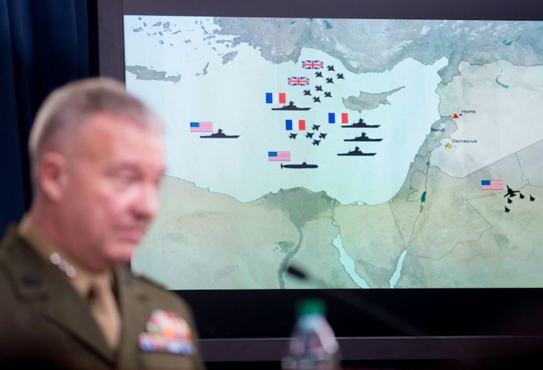 Conferencia del Pentágono sobre el ataque en Siria. LOEB/AFP/Getty Images)