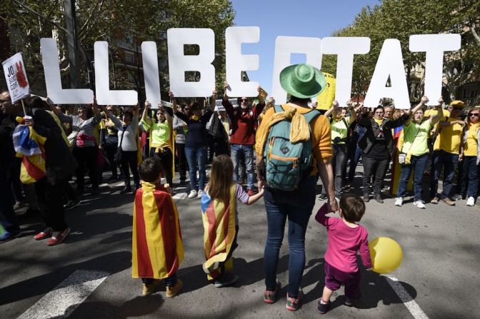 "Libertad" fue probablemente una de las palabras más presentes en la manifestación.