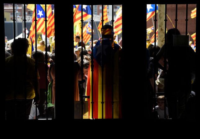 Manifestantes en Barcelona.