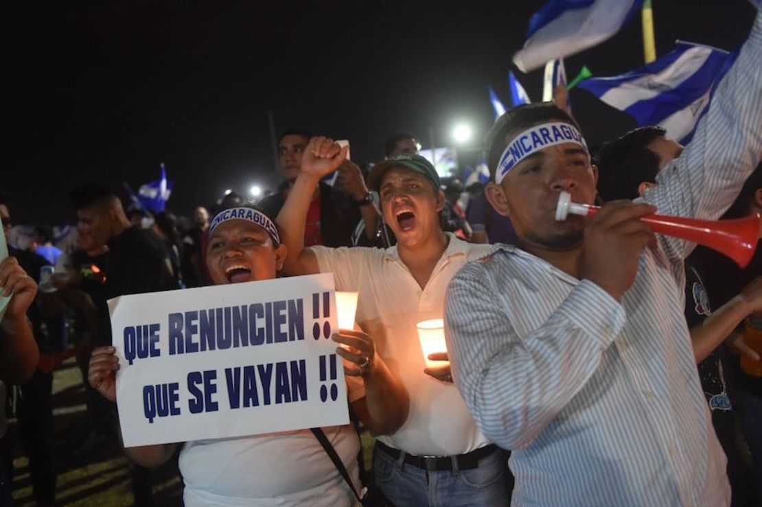 Protesta en Managua, el viernes 27 de abril.