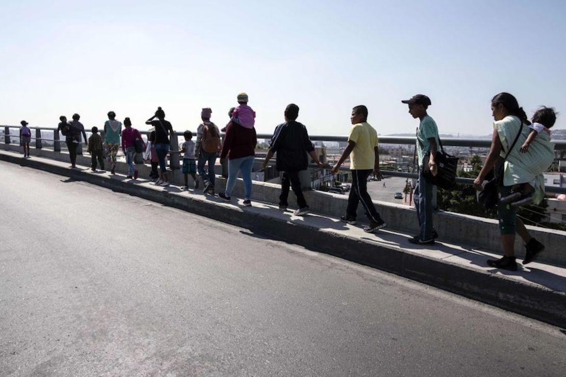 Caravana de migrantes, el sábado en la ciudad fronteriza de Tijuana, México.