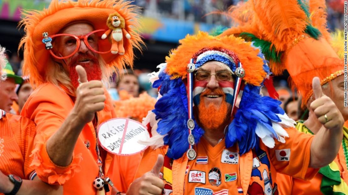 Seguidores de la selección de Holanda.