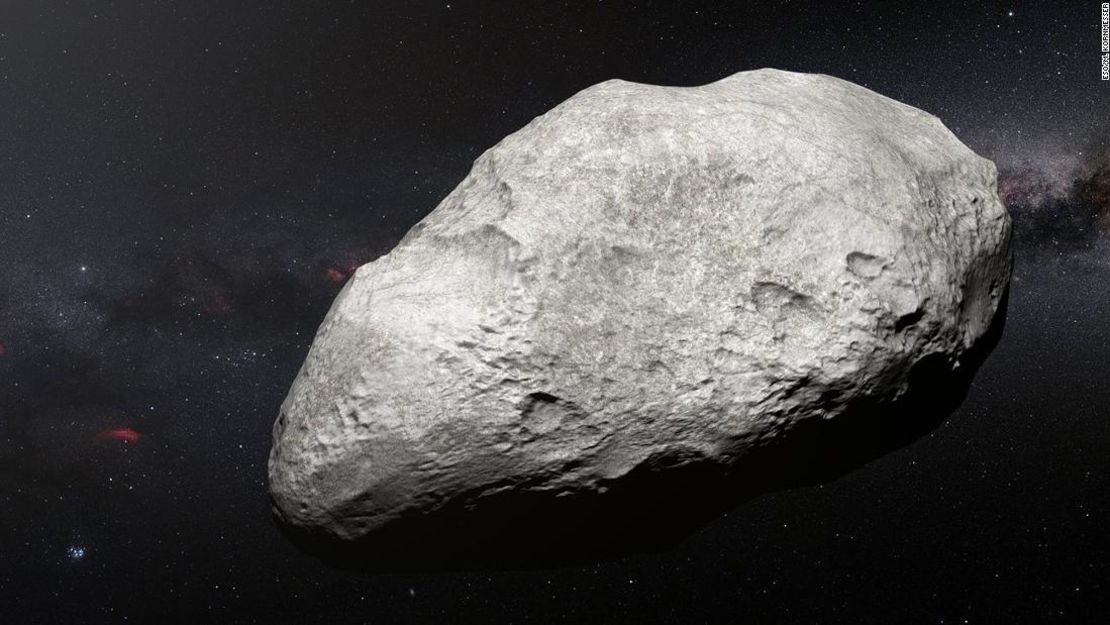 Ilustración del asteroide 2004 EW95, el primero rico en carbono que la sido hallado en el cinturón de Kuiper, en los extremos del sistema solar.
