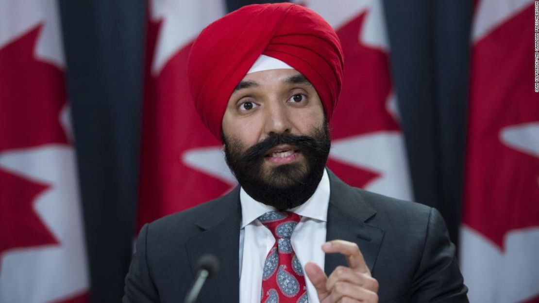 Navdeep Bains, ministro de Innovación, Ciencia y Desarrollo Económico de Canadá.