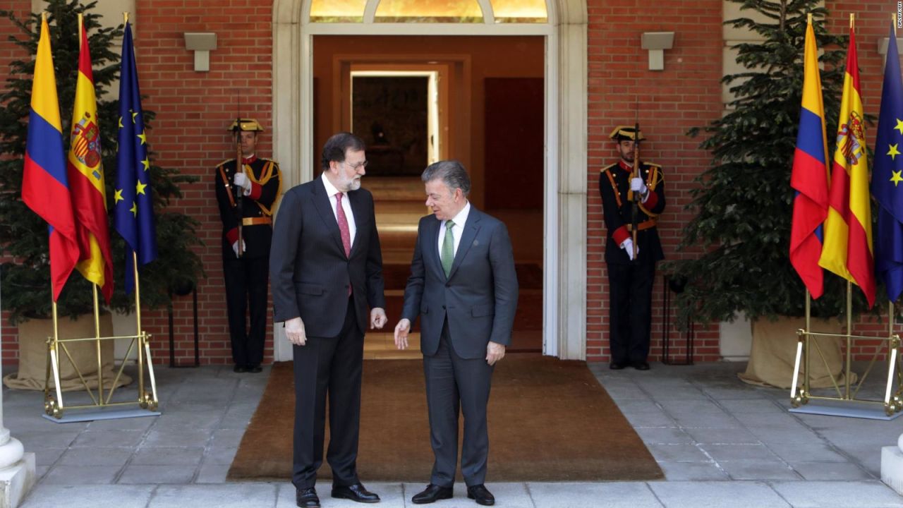 CNNE 523556 - rajoy recibe a santos en la moncloa