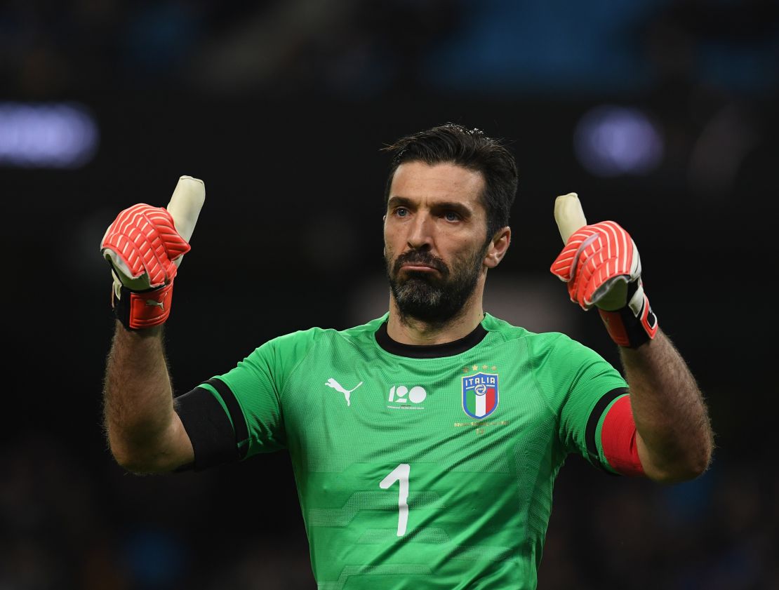 Buffon en un partido amistoso entre Italia y Argentina, el 23 de marzo de 2018.