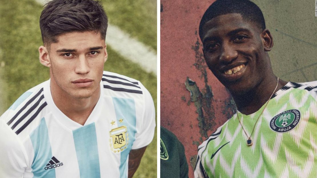 Camisetas de Argentina y Nigeria para Rusia 2018.