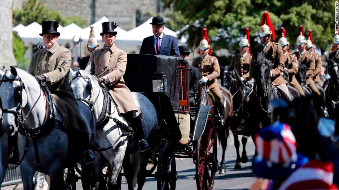 Un carruaje recorre las calles de Windsor este jueves durante un ensayo de la procesión que ocurrirán en la boda del príncipe Enrique y Meghan Makle.