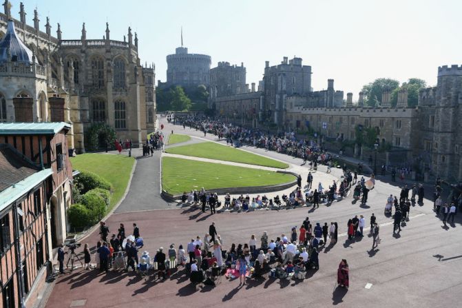 Vista general del castillo de Windsor a unas horas de la ceremonia.