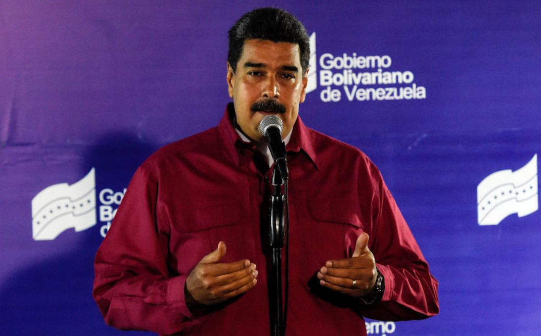 El presidente de Venezuela, Nicolás Maduro, en conferencia de prensa tras votar en Caracas.