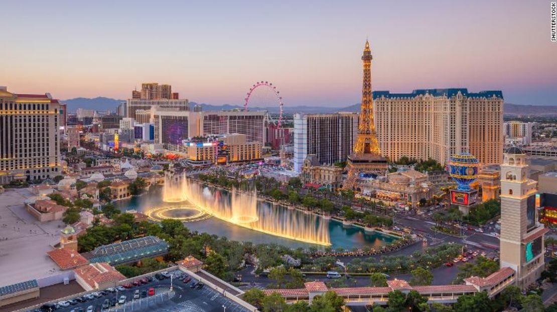 Una vista panorámica de la ciudad de Las Vegas, en el estado de Nevada.