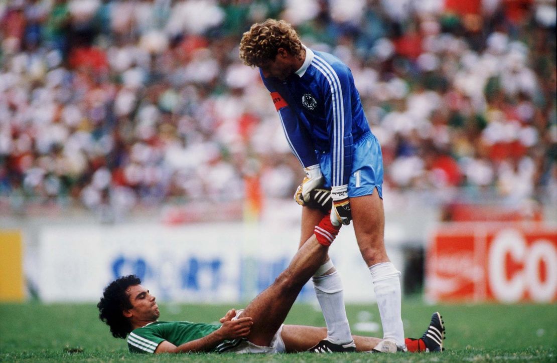 Hugo Sánchez, durante el mundial de México 86.