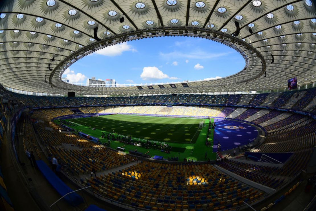 El Estadio Olímpico de Kiev, Ucrania, sede de la final de la Liga de Campeones 2018.