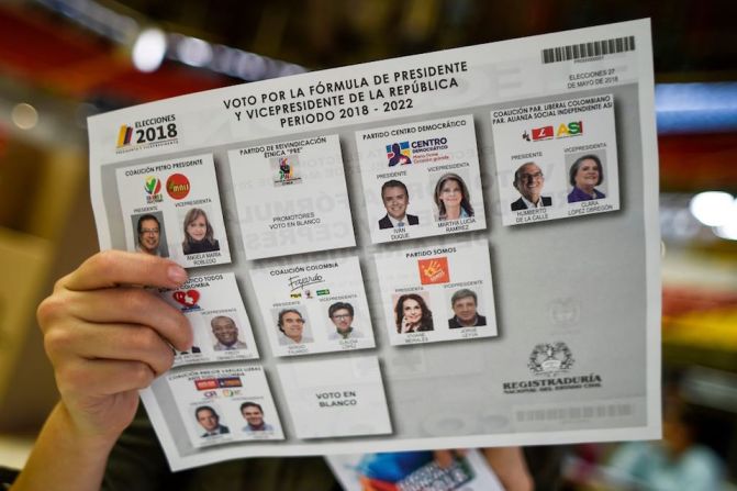 Aunque en la tarjeta electoral aparecen ocho candidatos, en realidad son seis los que siguen en la contienda: Humberto de la Calle, Iván Duque, Sergio Fajardo, Gustavo Petro, Germán Vargas Lleras y Jorge Antonio Trujillo.