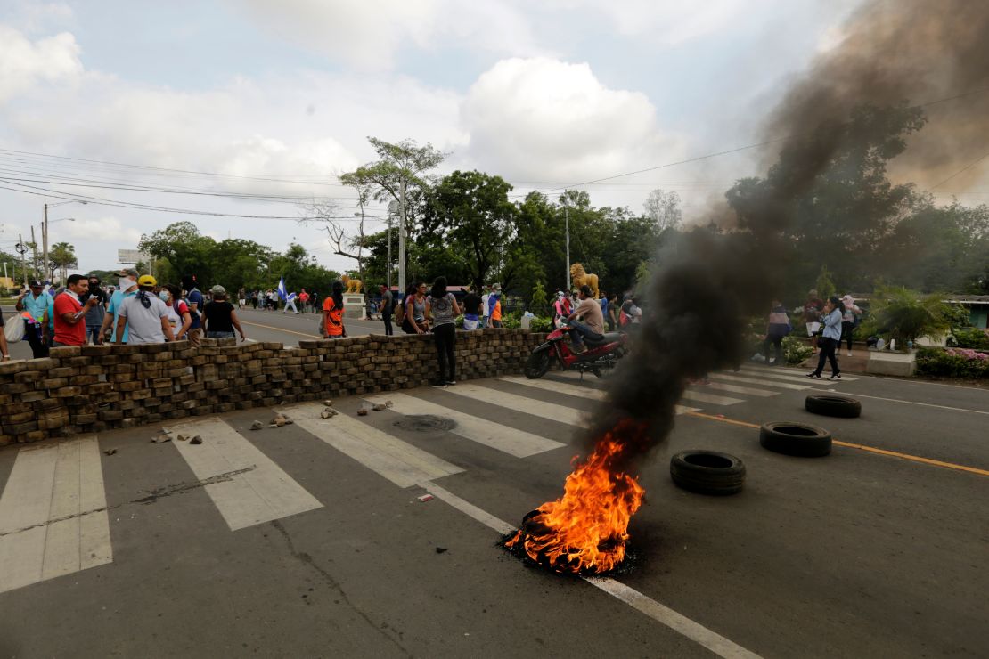 Barricada en las manifestaciones en Nicaragua.