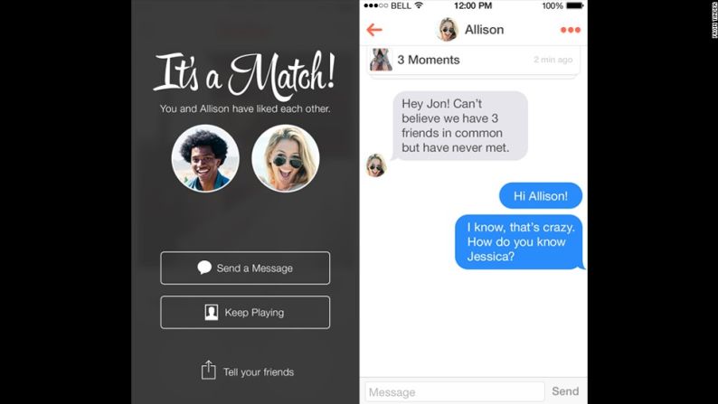 Tinder, la "app" de mayor crecimiento.