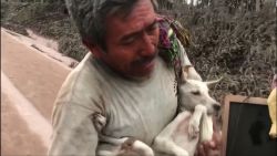 CNNE 531269 - hombre rescata a su perro del volcan de fuego